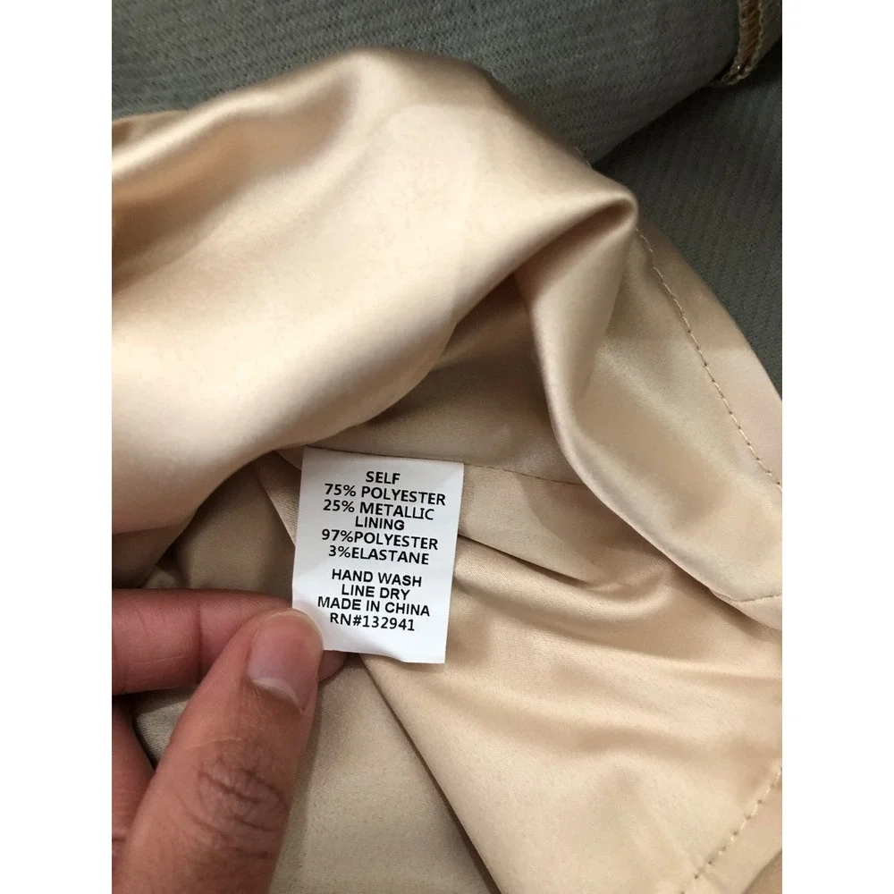 NWT Amanda Uprichard Paris Skirt Mini Women Size M Gold Metallic Textured Skirt‎